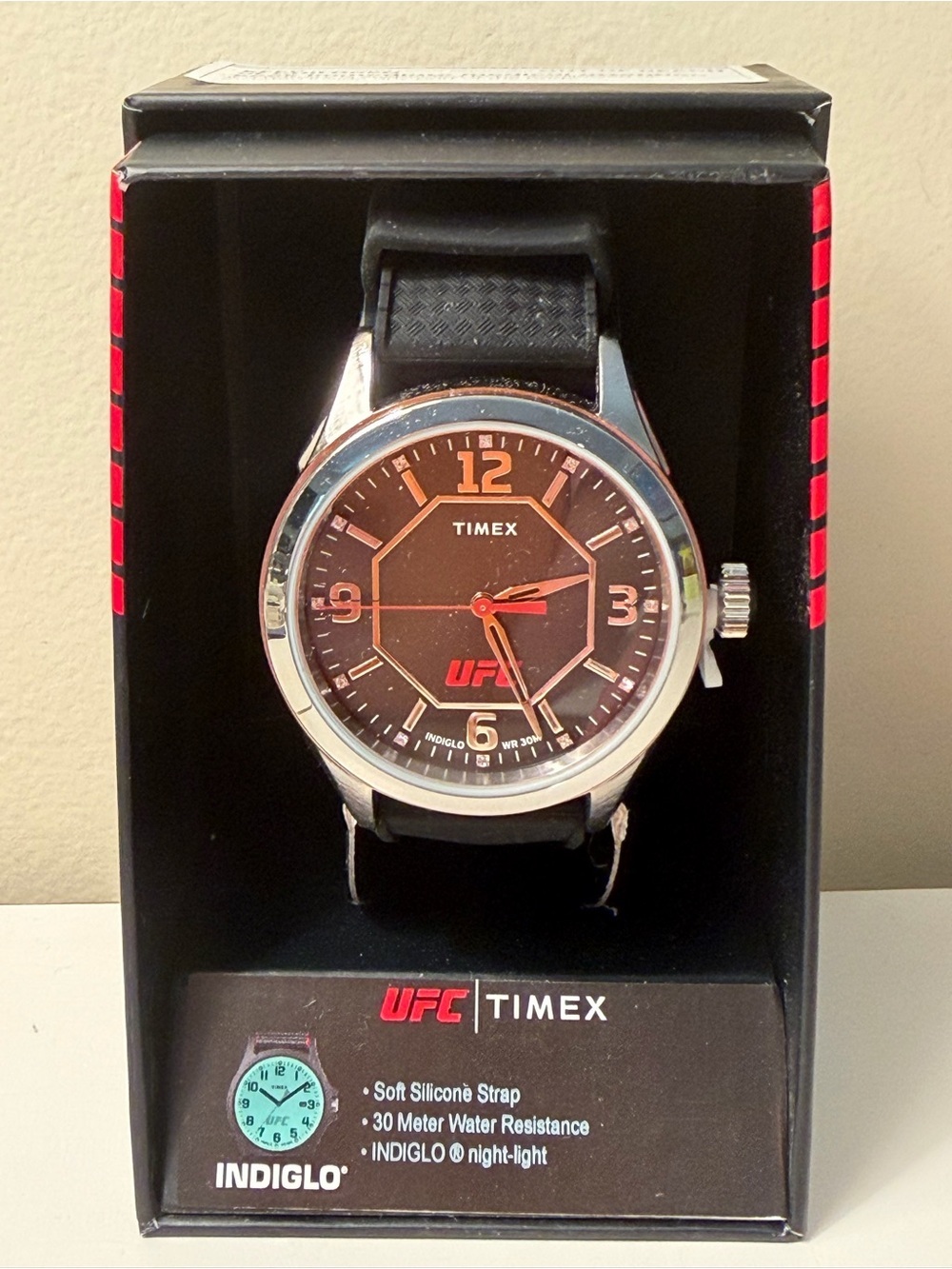 Timex UFC Official Timekeeper Analog Men’s Watch – Black Dial / Silicone Strap